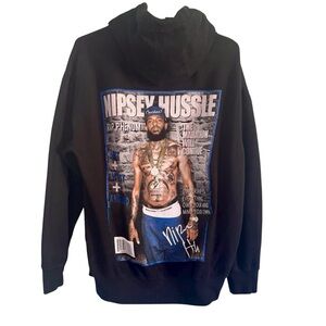 Nipsey Hussle Black Graphic Normcore Cozy Sweatshirt Hoodie Size L